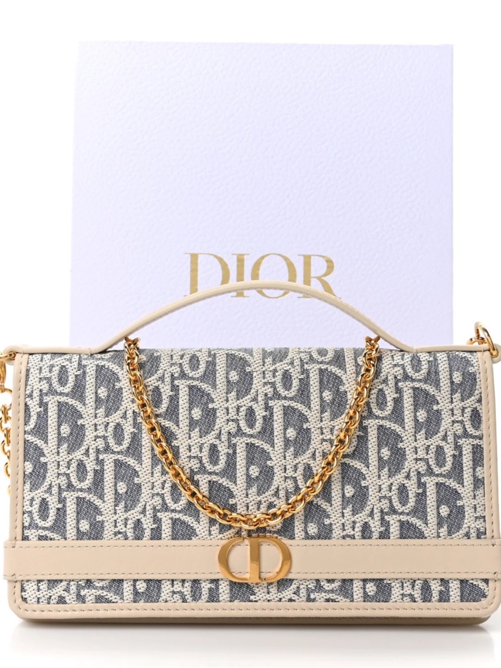 NWT DIOR 30 MONTAIGNE CIGALE POUCH WITH CHAIN